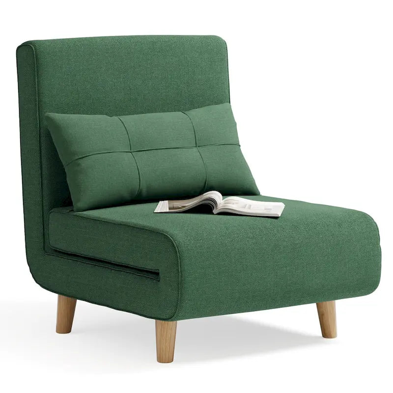 Fauteuil convertible 3-en-1 gris, simple, en lin