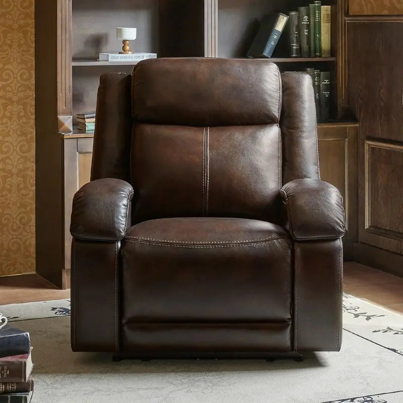 Fauteuil inclinable électrique crème/gris avec appui-tête et chargeur USB, une place