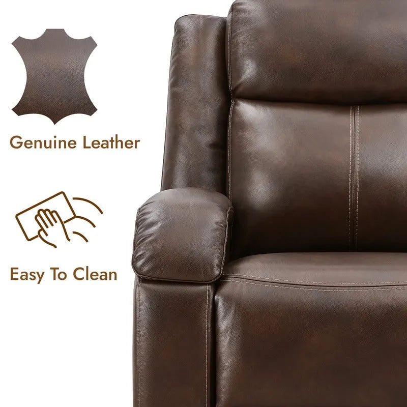 Fauteuil inclinable électrique crème/gris avec appui-tête et chargeur USB, une place