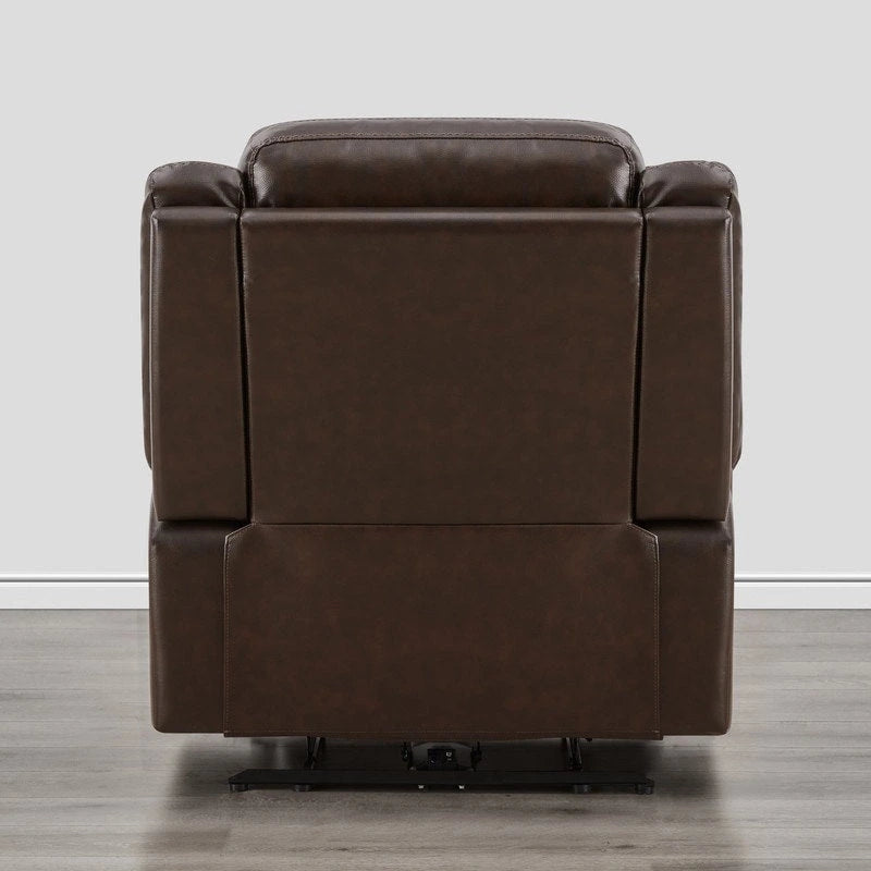 Fauteuil inclinable électrique crème/gris avec appui-tête et chargeur USB, une place