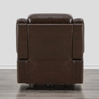 Fauteuil inclinable électrique crème/gris avec appui-tête et chargeur USB, une place