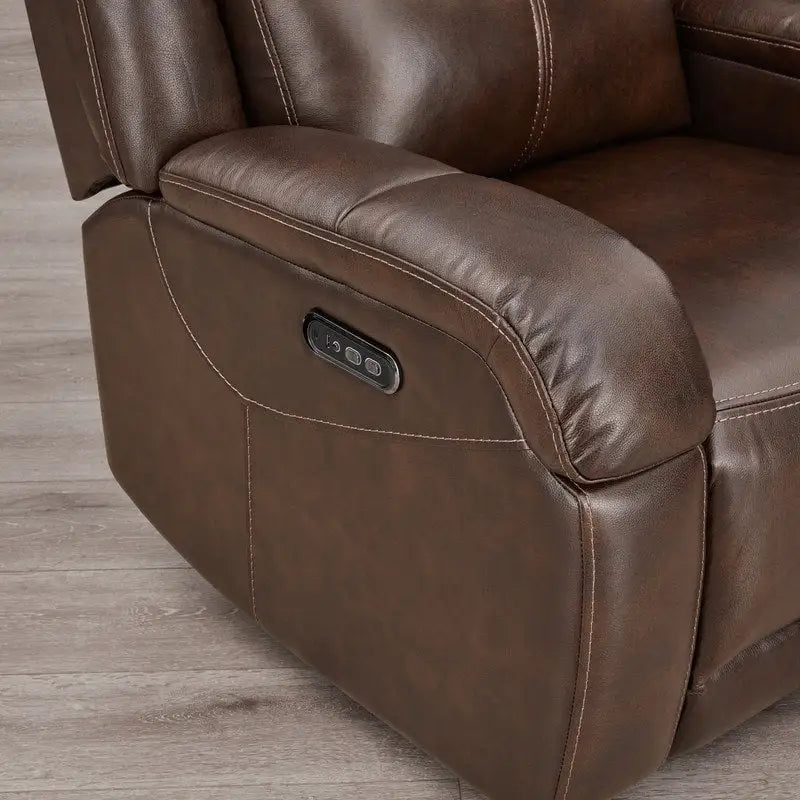 Fauteuil inclinable électrique crème/gris avec appui-tête et chargeur USB, une place