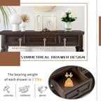 Console rétro avec 3 tiroirs et étagère inférieure – Bleu marine / Blanc antique / Gris délavé / Espresso
