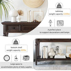 Console rétro avec 3 tiroirs et étagère inférieure – Bleu marine / Blanc antique / Gris délavé / Espresso