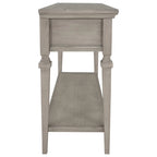 Console rétro avec 3 tiroirs et étagère inférieure – Bleu marine / Blanc antique / Gris délavé / Espresso