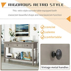 Console rétro avec 3 tiroirs et étagère inférieure – Bleu marine / Blanc antique / Gris délavé / Espresso
