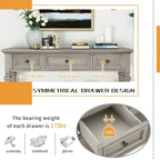 Console rétro avec 3 tiroirs et étagère inférieure – Bleu marine / Blanc antique / Gris délavé / Espresso
