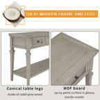 Console rétro avec 3 tiroirs et étagère inférieure – Bleu marine / Blanc antique / Gris délavé / Espresso