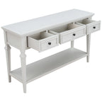 Console rétro avec 3 tiroirs et étagère inférieure – Bleu marine / Blanc antique / Gris délavé / Espresso