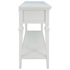 Console rétro avec 3 tiroirs et étagère inférieure – Bleu marine / Blanc antique / Gris délavé / Espresso