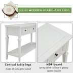 Console rétro avec 3 tiroirs et étagère inférieure – Bleu marine / Blanc antique / Gris délavé / Espresso