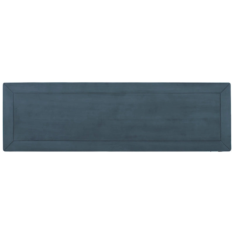 Console rétro avec 3 tiroirs et étagère inférieure – Bleu marine / Blanc antique / Gris délavé / Espresso
