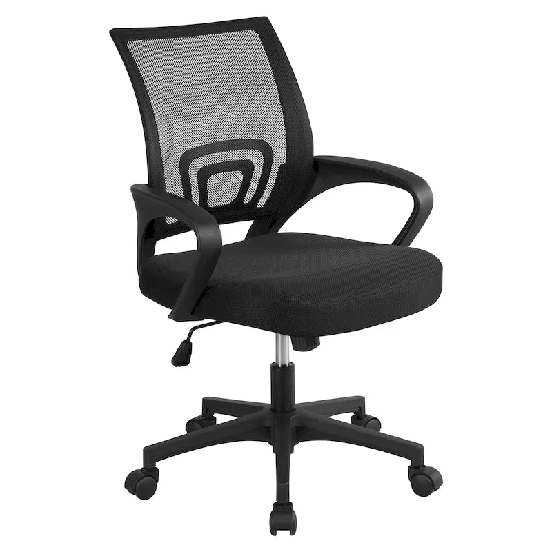 Chaise de bureau pivotante à dossier mi-haut en maille, gris foncé / rouge / gris / bleu / noir / violet, pour 1 personne