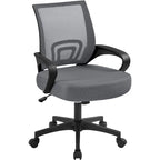 Chaise de bureau pivotante à dossier mi-haut en maille, gris foncé / rouge / gris / bleu / noir / violet, pour 1 personne