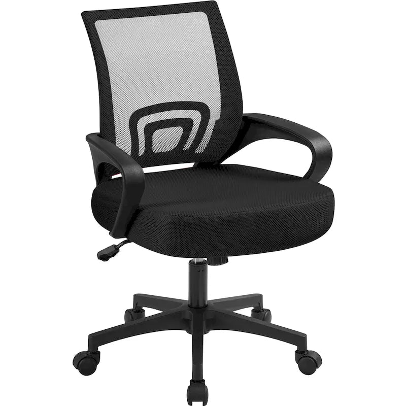 Chaise de bureau pivotante à dossier mi-haut en maille, gris foncé / rouge / gris / bleu / noir / violet, pour 1 personne