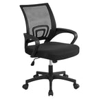 Chaise de bureau pivotante à dossier mi-haut en maille, gris foncé / rouge / gris / bleu / noir / violet, pour 1 personne