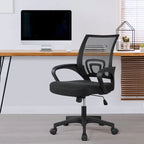 Chaise de bureau pivotante à dossier mi-haut en maille, gris foncé / rouge / gris / bleu / noir / violet, pour 1 personne