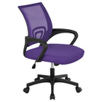 Chaise de bureau pivotante à dossier mi-haut en maille, gris foncé / rouge / gris / bleu / noir / violet, pour 1 personne