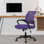 Chaise de bureau pivotante à dossier mi-haut en maille, gris foncé / rouge / gris / bleu / noir / violet, pour 1 personne