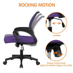 Chaise de bureau pivotante à dossier mi-haut en maille, gris foncé / rouge / gris / bleu / noir / violet, pour 1 personne