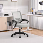 Chaise de bureau pivotante à dossier mi-haut en maille, gris foncé / rouge / gris / bleu / noir / violet, pour 1 personne