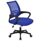 Chaise de bureau pivotante à dossier mi-haut en maille, gris foncé / rouge / gris / bleu / noir / violet, pour 1 personne