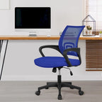 Chaise de bureau pivotante à dossier mi-haut en maille, gris foncé / rouge / gris / bleu / noir / violet, pour 1 personne