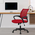 Chaise de bureau pivotante à dossier mi-haut en maille, gris foncé / rouge / gris / bleu / noir / violet, pour 1 personne