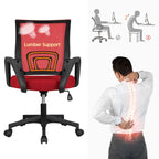 Chaise de bureau pivotante à dossier mi-haut en maille, gris foncé / rouge / gris / bleu / noir / violet, pour 1 personne