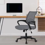 Chaise de bureau pivotante à dossier mi-haut en maille, gris foncé / rouge / gris / bleu / noir / violet, pour 1 personne
