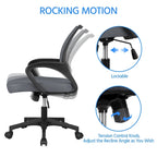 Chaise de bureau pivotante à dossier mi-haut en maille, gris foncé / rouge / gris / bleu / noir / violet, pour 1 personne