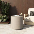 Table d'appoint ronde en béton gris, extérieur