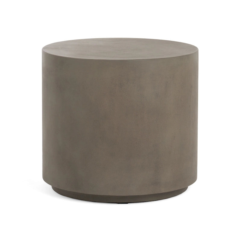 Table d'appoint ronde en béton gris, extérieur