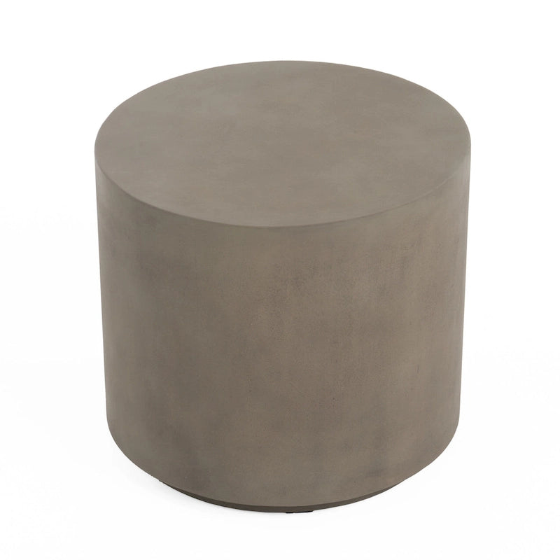 Table d'appoint ronde en béton gris, extérieur