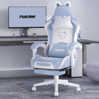 Chaise Gaming Kawaii Noire / Rose avec Oreilles de Chat et Repose-Pieds, pour 1 Personne