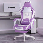 Chaise Gaming Kawaii Noire / Rose avec Oreilles de Chat et Repose-Pieds, pour 1 Personne