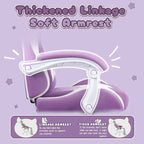 Chaise Gaming Kawaii Noire / Rose avec Oreilles de Chat et Repose-Pieds, pour 1 Personne